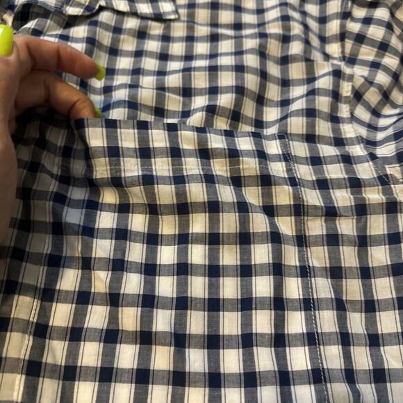 NWT J. Crew Cotton Voile Beach Shirt in Gingham Size XL - Picture 2 of 9